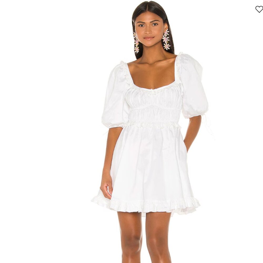 For Love & Lemons White Jackson Mini Dress